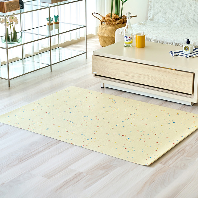 리포소 반려동물 양면 PVC 미끄럼방지 접이식 롤링매트, 웜테라조 + 쿨테라조, 1개