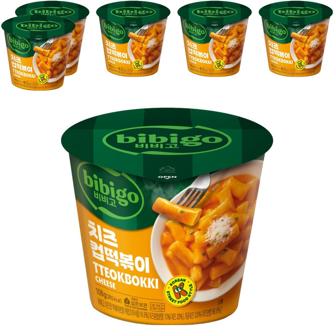 비비고 치즈 컵떡볶이, 108g, 6개