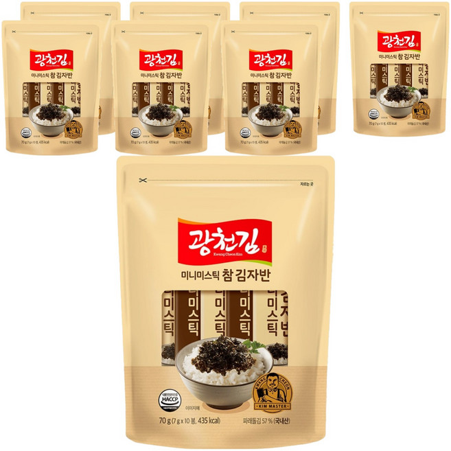 광천김 참 미니미스틱 김자반, 70g, 8개