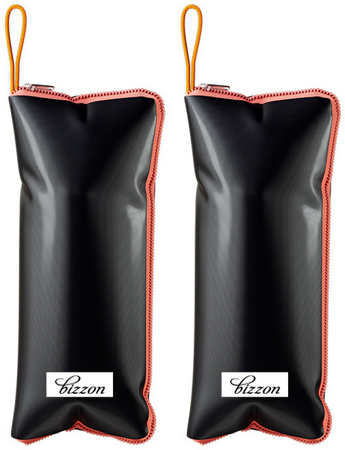 3단 우산 물기 흡수 접이식 수납 휴대용 파우치, 오렌지, 2개