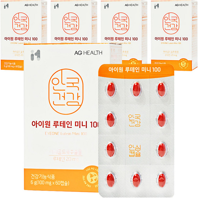 안국건강 아이원 루테인 미니 100, 60정, 6g, 5개