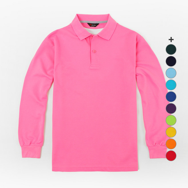 유니렉스 남녀공용 긴팔 컬러풀 카라티