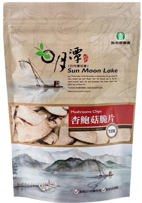 魚池鄉農會 杏鮑菇脆片 黑胡椒, 90g, 1包