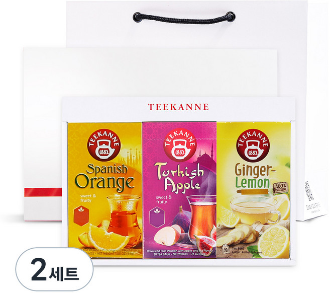 티칸네 과일티 3종 선물세트, 2세트, 스페니쉬오렌지 20p + 터키쉬애플 20p + 진저레몬 20p