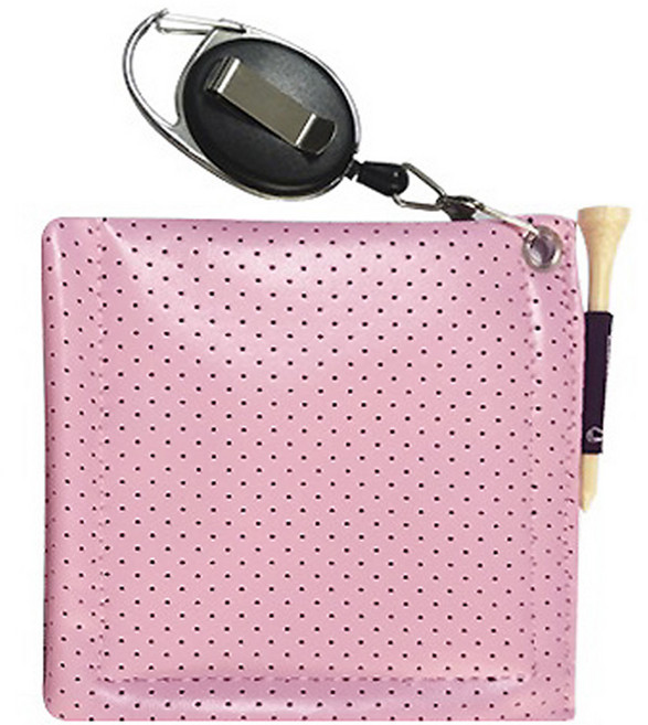 바코젤 골프 가죽 릴 볼 클리너 타올, 핑크, 1개