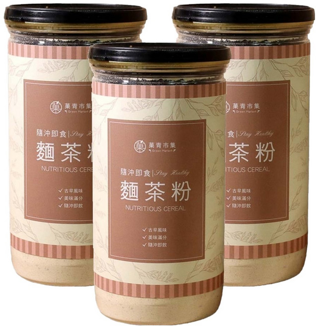 GreenMarket 菓青市集 古早味麵茶粉, 400g, 3罐