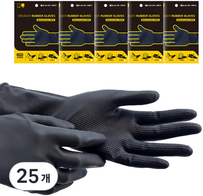 그레이거 다목적 라텍스 고무장갑 L, 25개