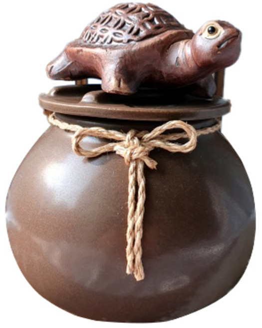 친집선 현관 미니 거북이 장식품 + 도자기 소금 항아리 세트, 1개