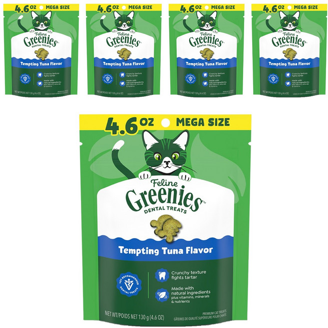 그리니즈 고양이 필라인 구강관리 스낵, 참치, 130g, 5개