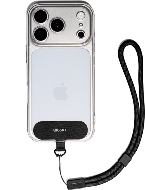 빅스킷 도난방지 길이조절 핸드폰 손목 스트랩 줄, 블랙, 1개