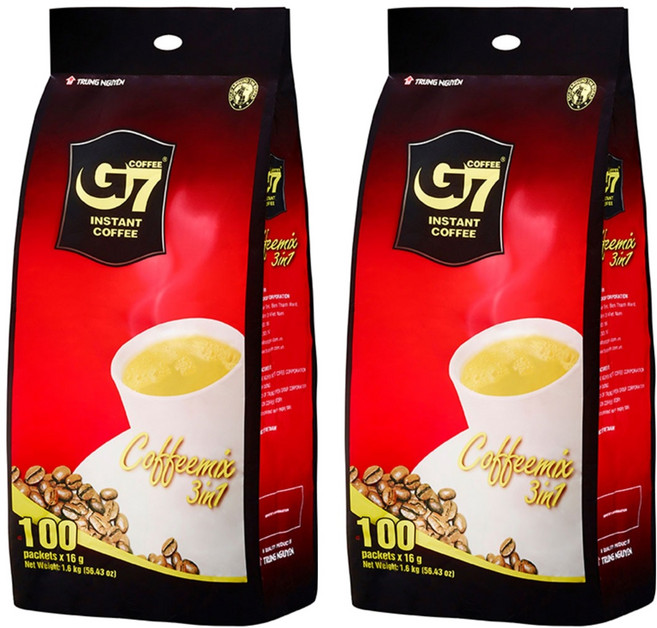 G7 3in1 커피믹스 수출용, 16g, 100개입, 2개