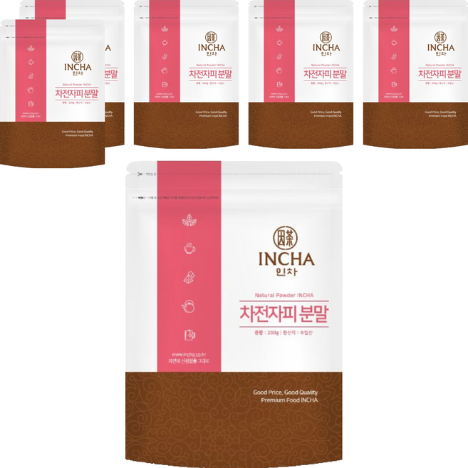 인차 차전자피분말, 6개, 200g