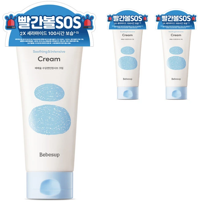 베베숲 유아용 수딩앤인텐시브 크림, 3개, 200ml - 쿠팡