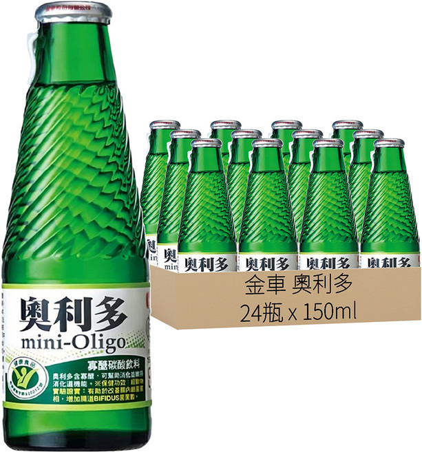 金車 奧利多 寡醣碳酸飲料玻璃瓶, 150ml, 24瓶