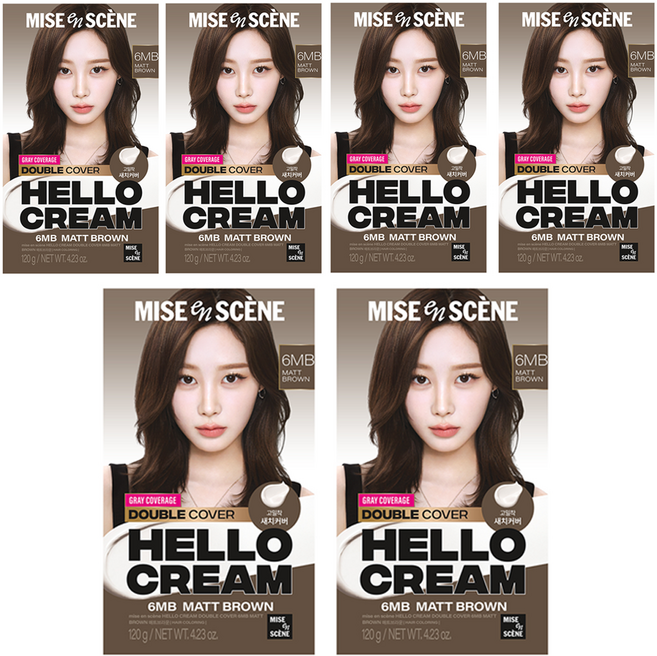 mise en scene 魅尚萱 Hello Cream 雙重防護遮白髮染髮劑, 霧面棕, 6個