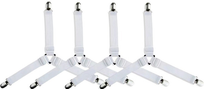 인앳홈 밴드형 침대 시트 고정 클립 4p, 화이트