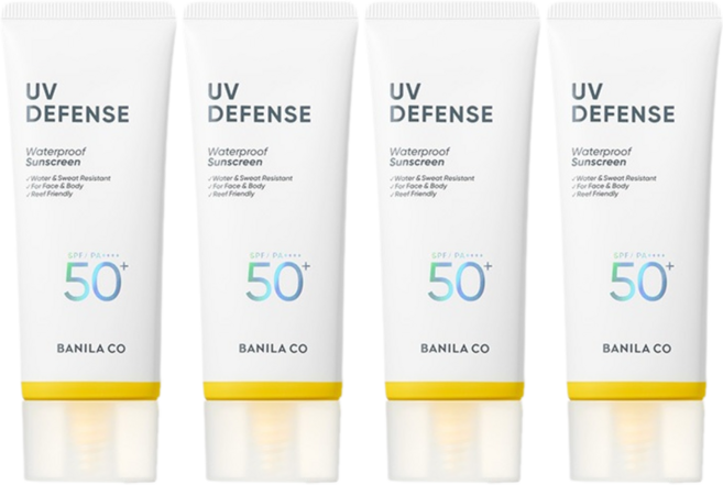 바닐라코 UV 디펜스 워터프루프 선크림 대용량 SPF50+ PA++++, 100ml, 4개