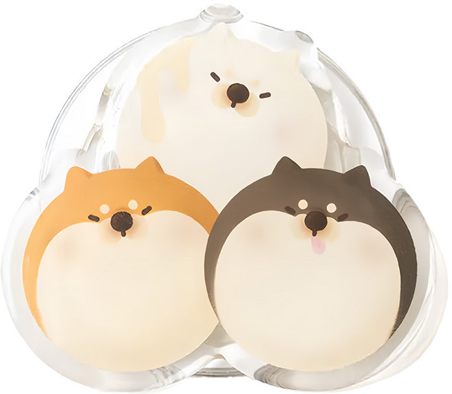 ekax 磁吸手機氣囊支架, 柴犬糰子 白色 + 深棕色 + 淺棕色, 1個