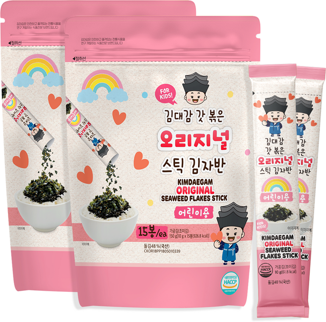 孩童用海苔酥隨身包 原味, 150g, 2袋