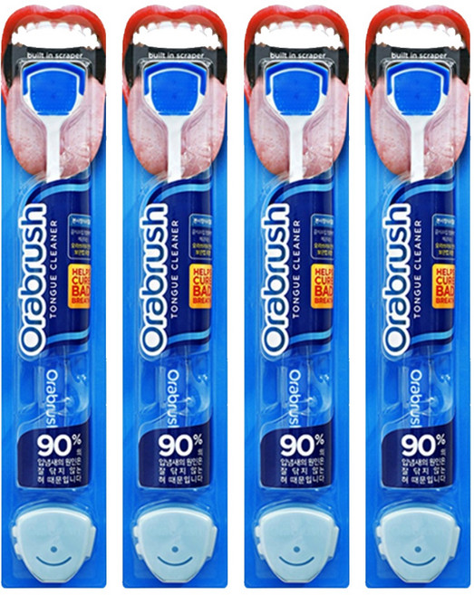 오라브러쉬 혀클리너 블루 + 보관캡, 30g, 4개