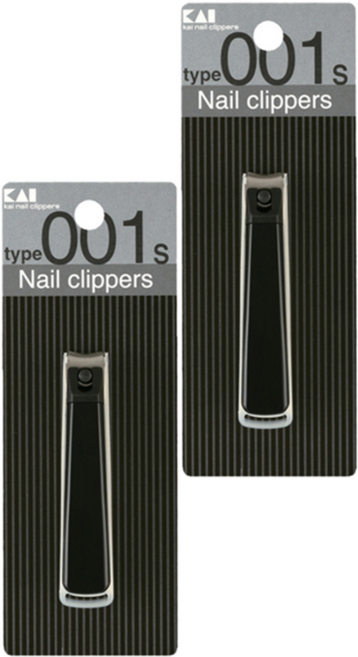 카이 손톱깎이 + 투명케이스 세트 S, 블랙, 2세트