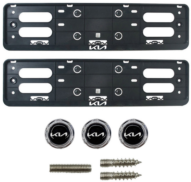 카템 현대모비스 플레이트 번호판프레임 2p + 볼트 세트, 1세트