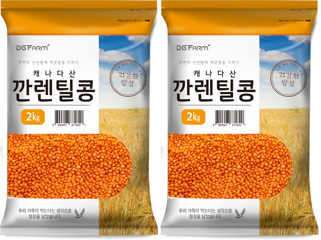 대구농산 깐렌틸콩, 2kg, 2개