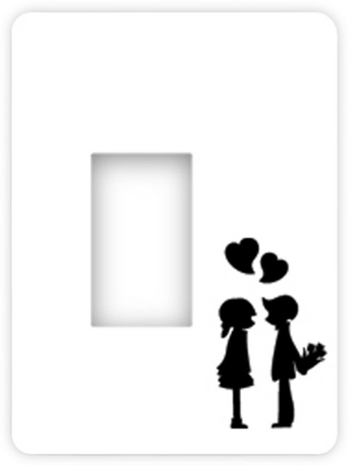 덮개형스위치커버 러브고백 시트지, 화이트