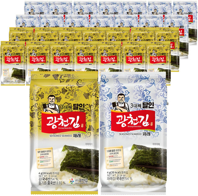 3대째 달인 재래 파래 혼합 광천김, 64g, 3개