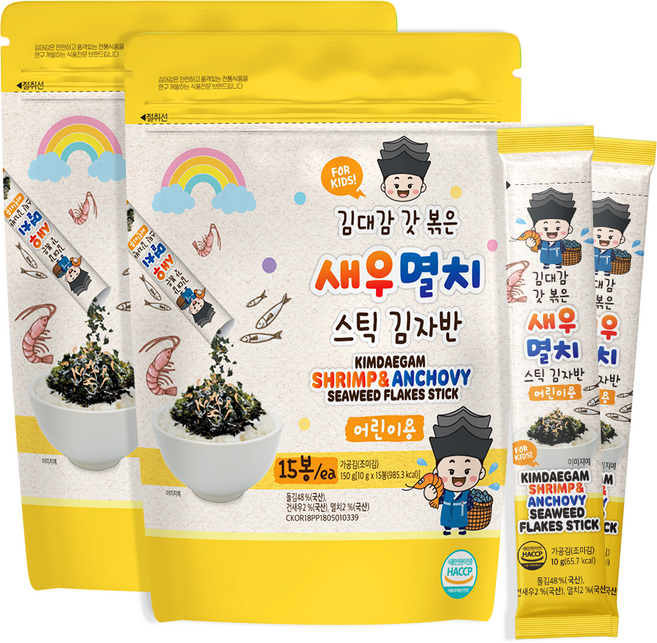 김대감 어린이용 새우멸치 스틱김자반, 150g, 2개