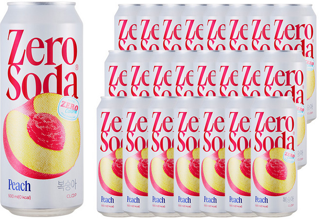 클룹 제로소다 복숭아, 500ml, 24개