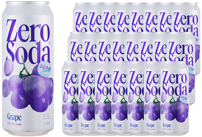 클룹 제로소다 포도, 500ml, 24개