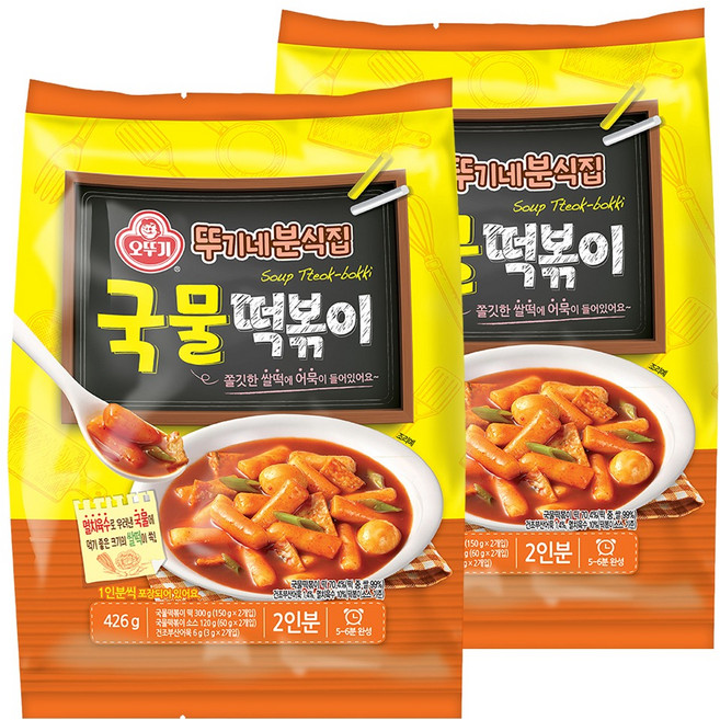 오뚜기 뚜기네분식집 국물떡볶이, 426g, 2개