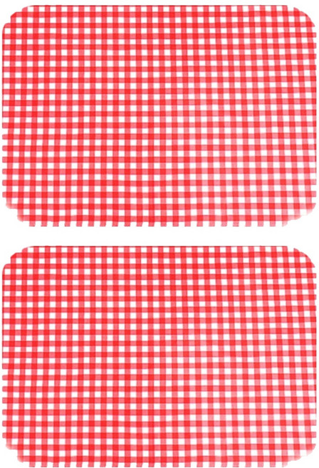 더해피 방수 시트 라운드 체크 레드, 2개