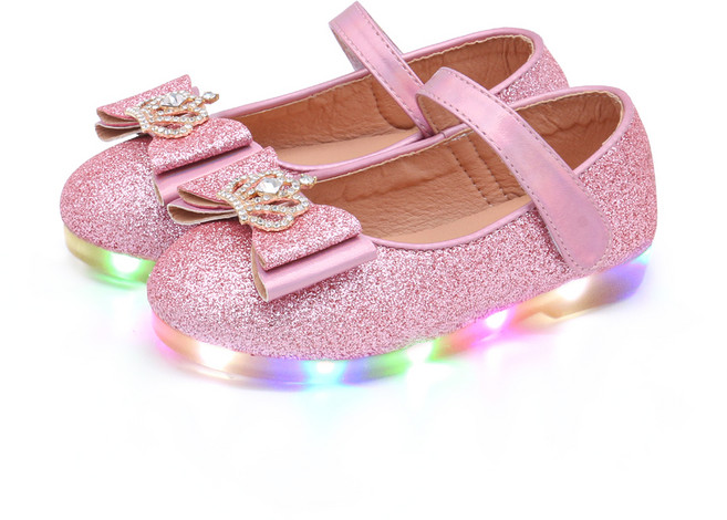 키펀트 여아용 크라운 스파클 LED 구두 K-71