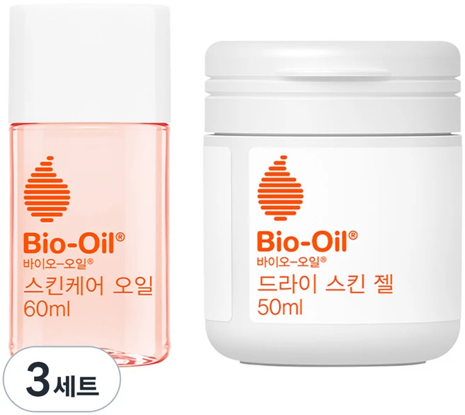 바이오오일 스킨케어오일 60ml + 드라이스킨젤 50ml, 3개 - 쿠팡