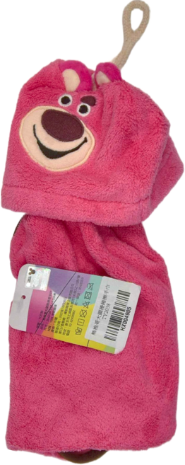 U-House 樺新 大頭捲捲擦手巾 39 x 22cm, 熊抱哥 粉色, 1條