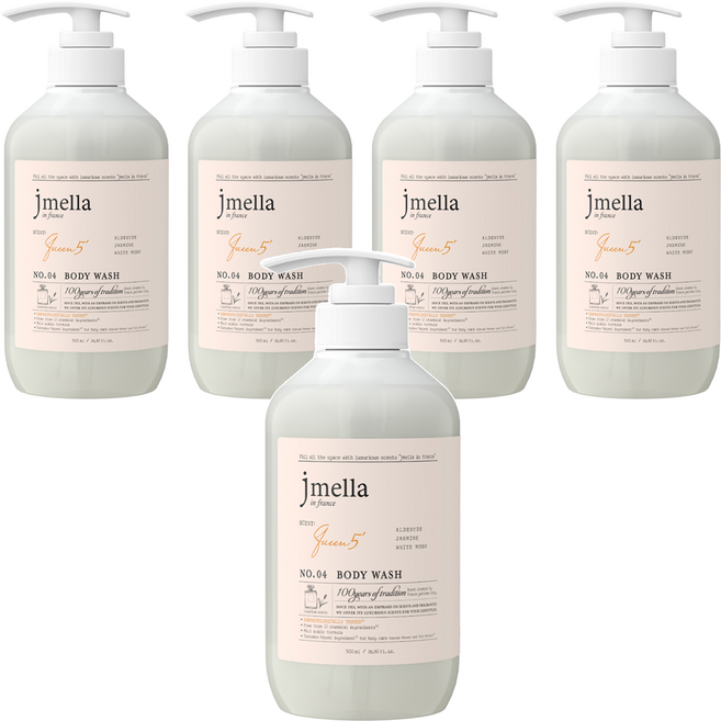 jmella 法式漫舞香水沐浴乳 No.04 Queen5, 500ml, 5瓶