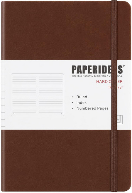 PAPERIDEAS 點陣筆記本 188頁 100g無酸紙, 棕色, 1本