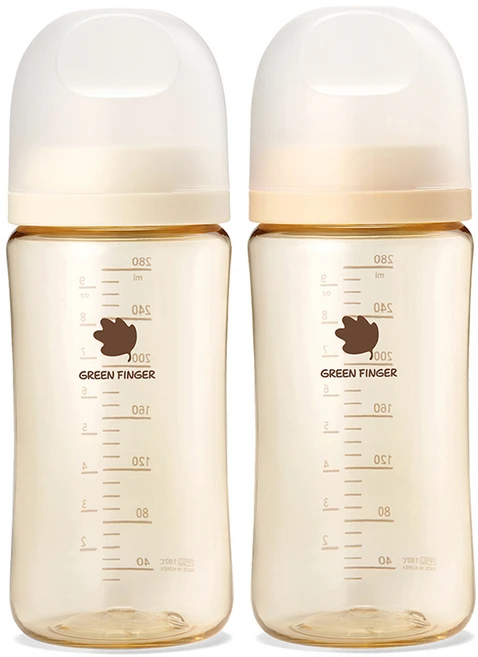 베베그로우 PPSU 노꼭지 젖병 트윈팩, 크림 + 베이지, 280ml, 1세트 - 쿠팡