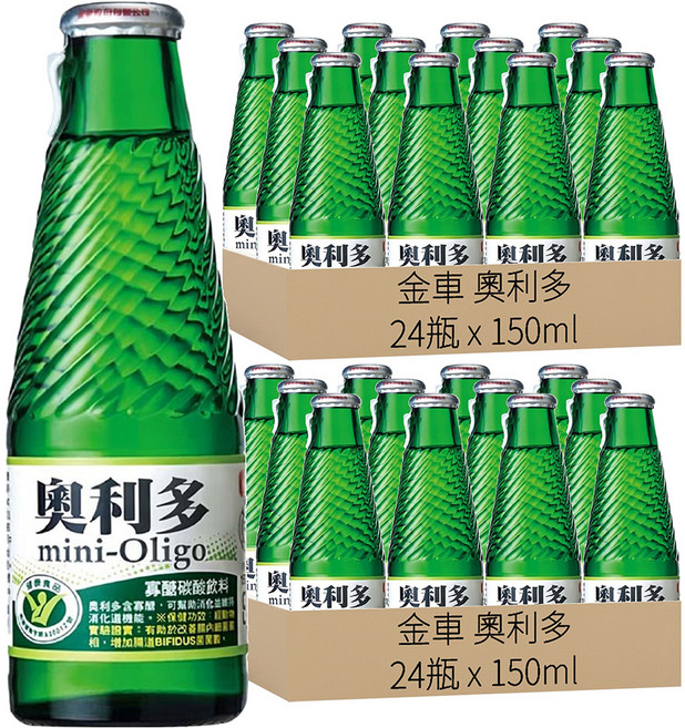 金車 奧利多 寡醣碳酸飲料玻璃瓶, 150ml, 48瓶
