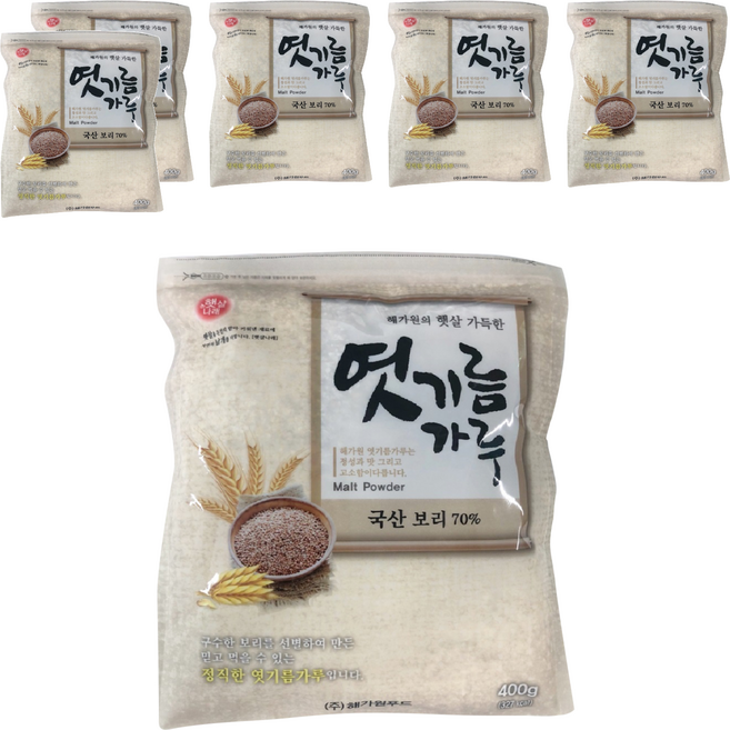 해가원 보리 엿기름 가루, 400g, 6개
