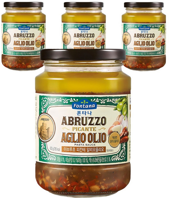 폰타나 아브루초 피칸테 알리오올리오 파스타소스, 430g, 4개