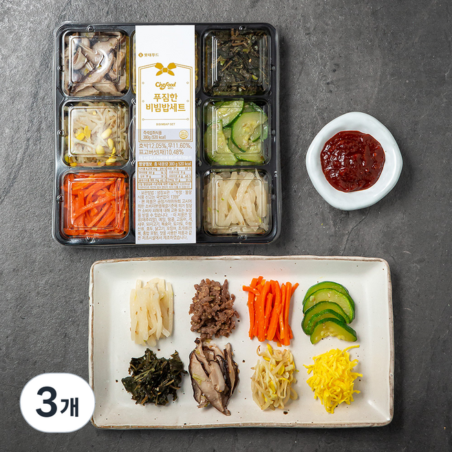 쉐푸드 비빔밥 세트, 380g, 3개
