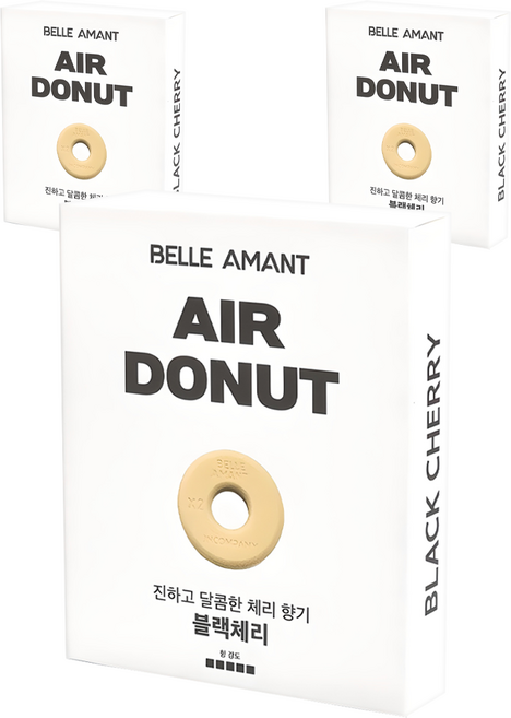 벨르아망 에어도넛 차량용 방향제 리필, 3개, 블랙체리