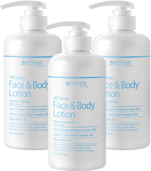 닥터마이스킨 올 그린 페이스 바디로션, 500g, 3개