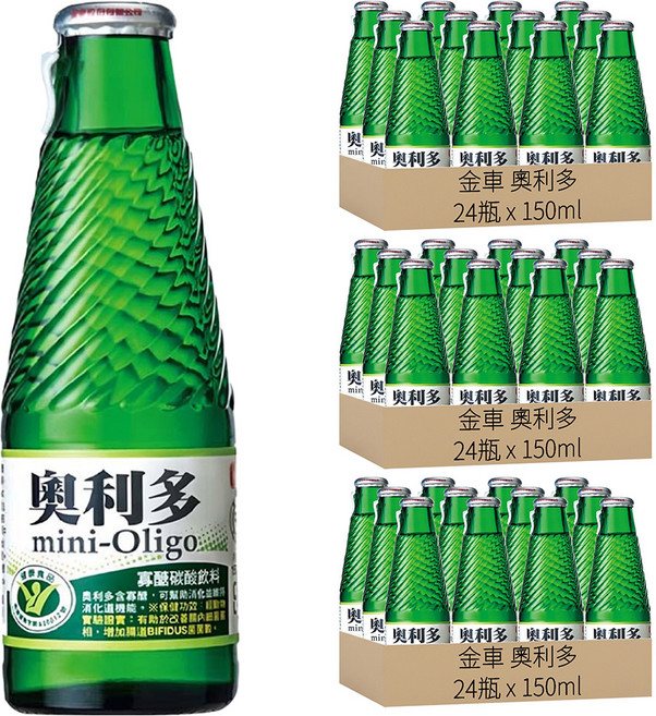 金車 奧利多 寡醣碳酸飲料玻璃瓶, 150ml, 72瓶