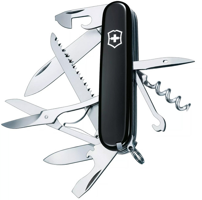 VICTORINOX 瑞士維氏狩獵者15用瑞士刀 VICT-13713.3 91mm 黑色 140g, 1個