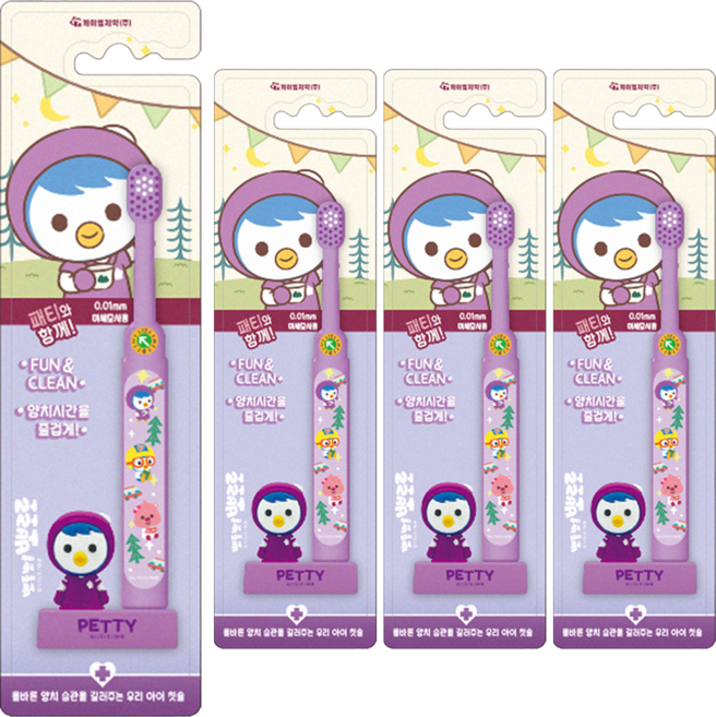 뽀로로 스탠딩 유아 칫솔, 4개, 1개입, 패티