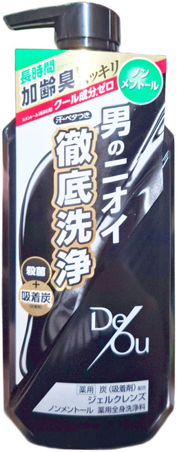 ROHTO 樂敦 DeOu 男仕去味淨化沐浴乳 柑橘草本 520ml, 1瓶